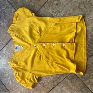 Vintage 60s Yellow Floral Top